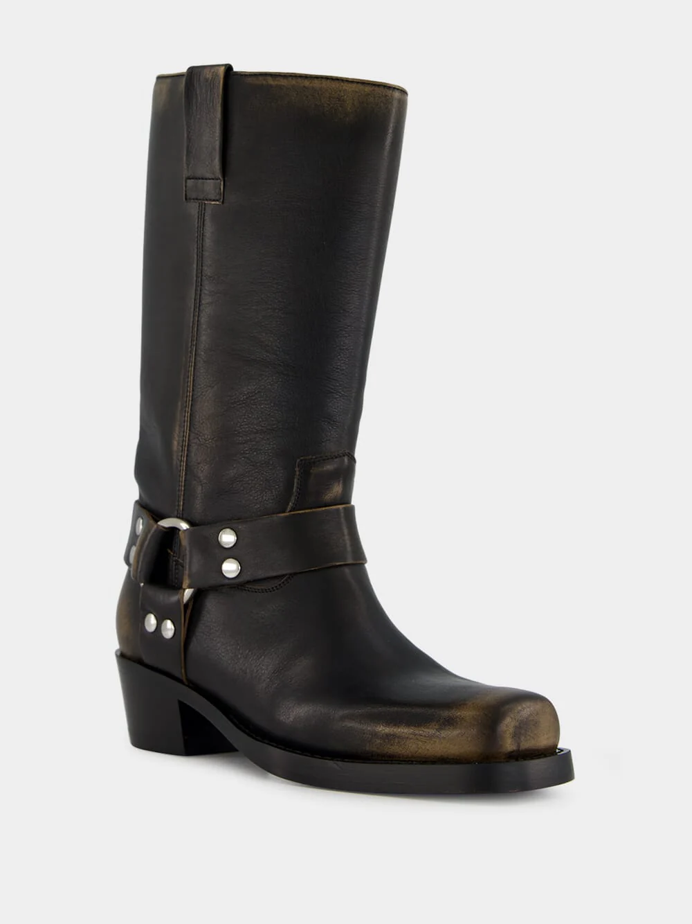 Black Roxy Brushed Leather Boots - Image 10
