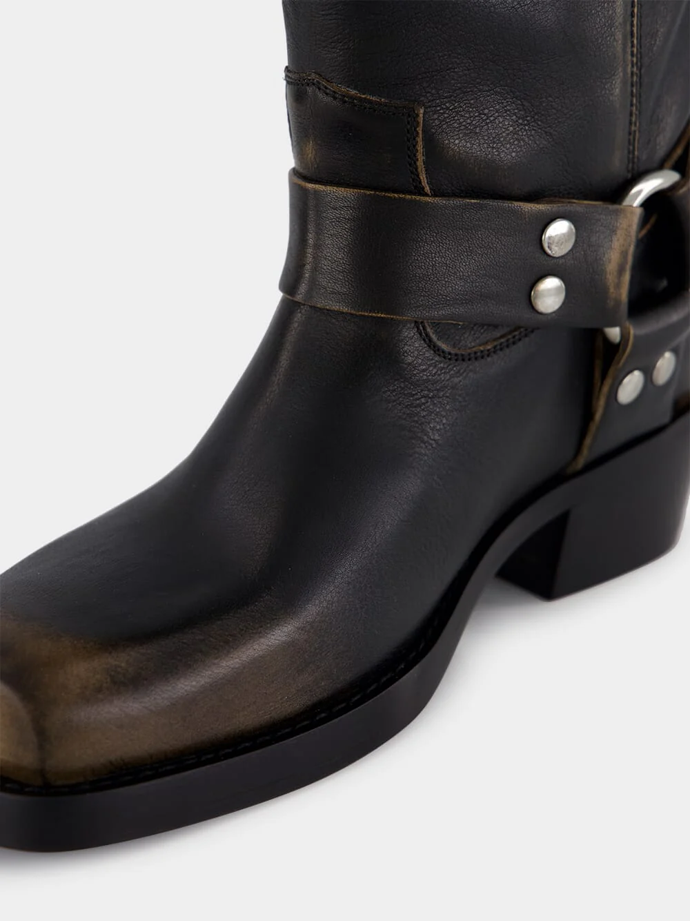 Black Roxy Brushed Leather Boots - Image 14