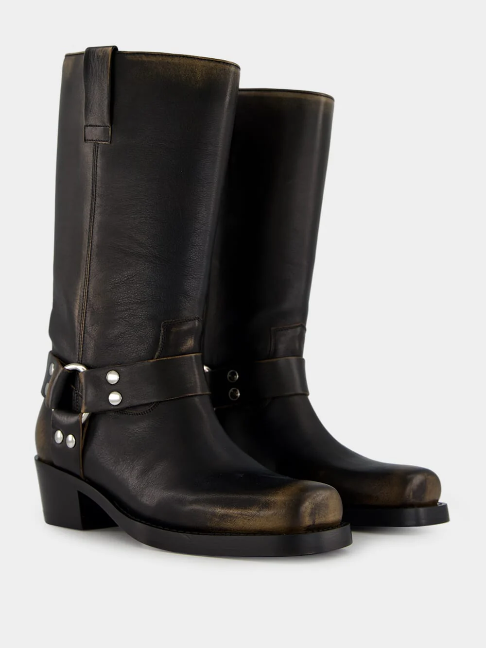 Black Roxy Brushed Leather Boots - Image 4