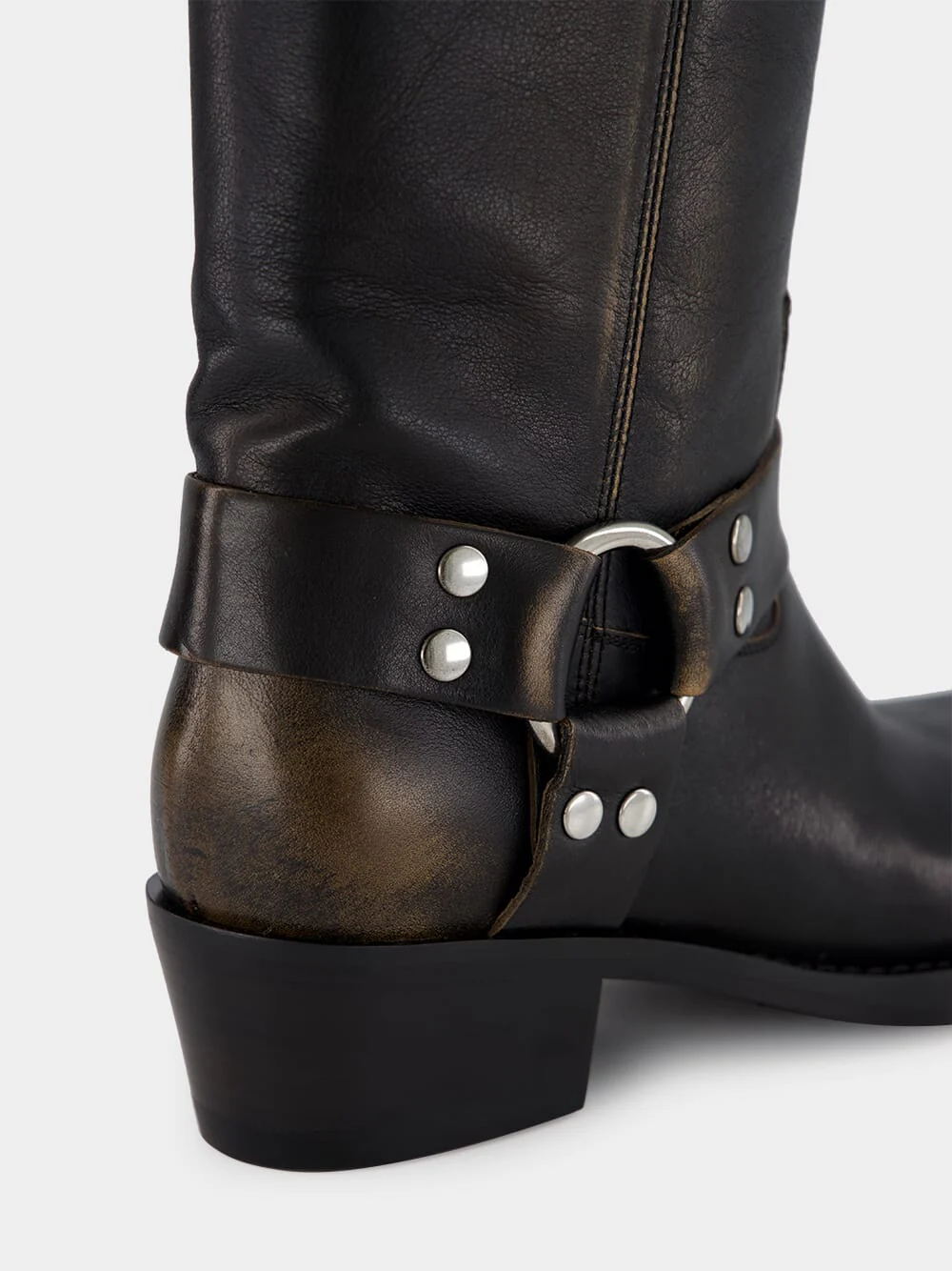 Black Roxy Brushed Leather Boots - Image 6