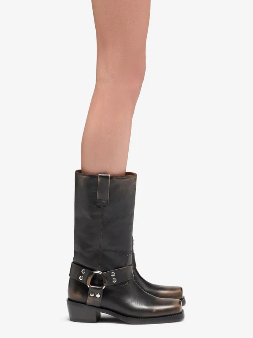 Black Roxy Brushed Leather Boots - Image 9
