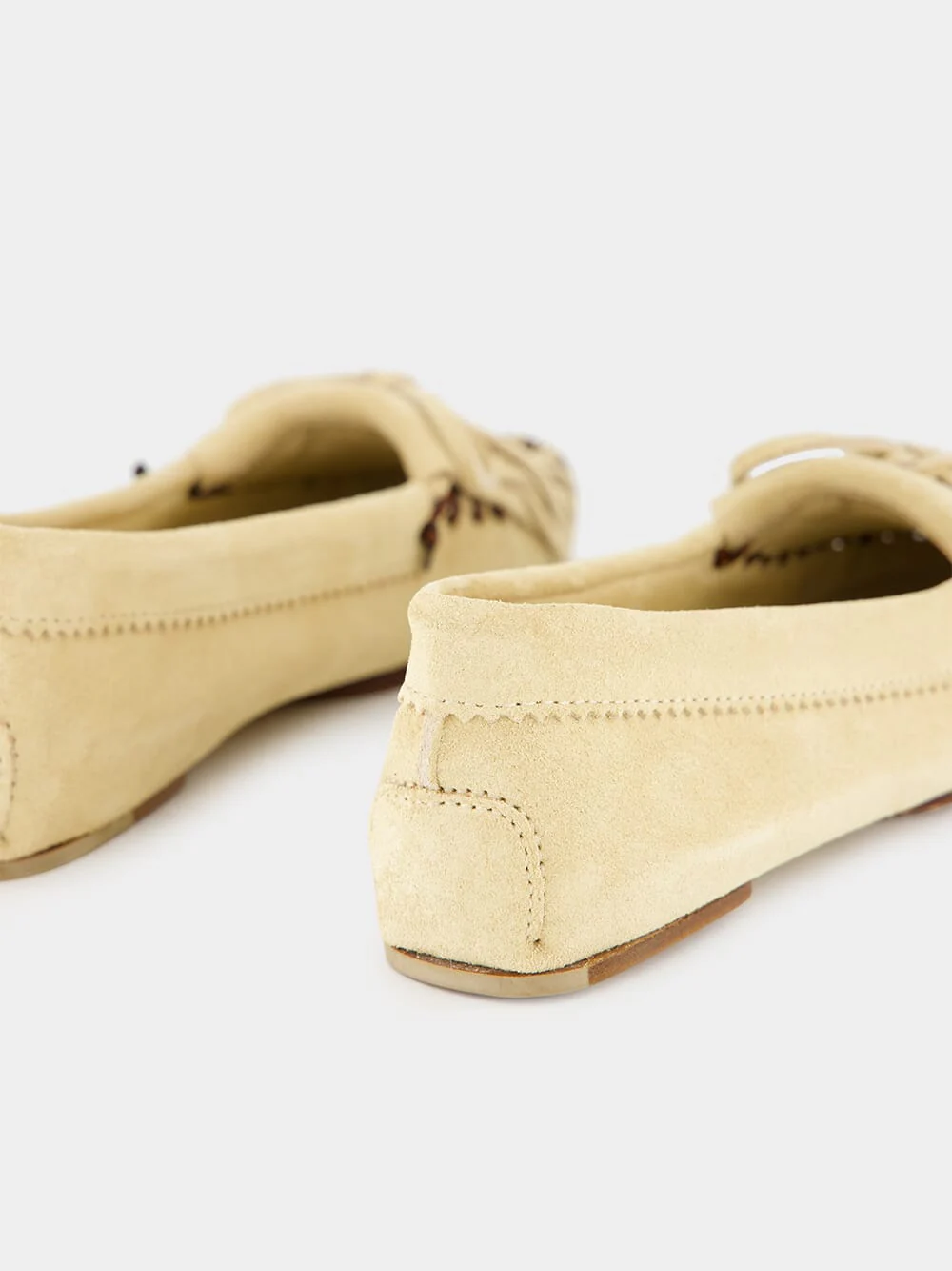 Ecru Indiana Suede Leather Loafers - Image 6