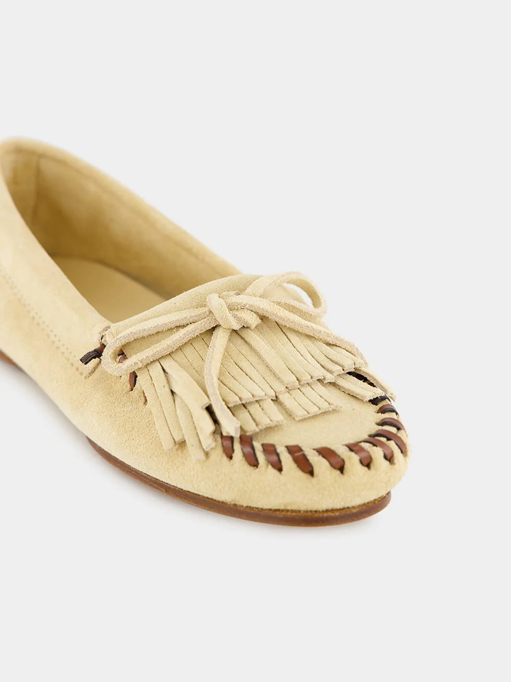 Ecru Indiana Suede Leather Loafers - Image 7