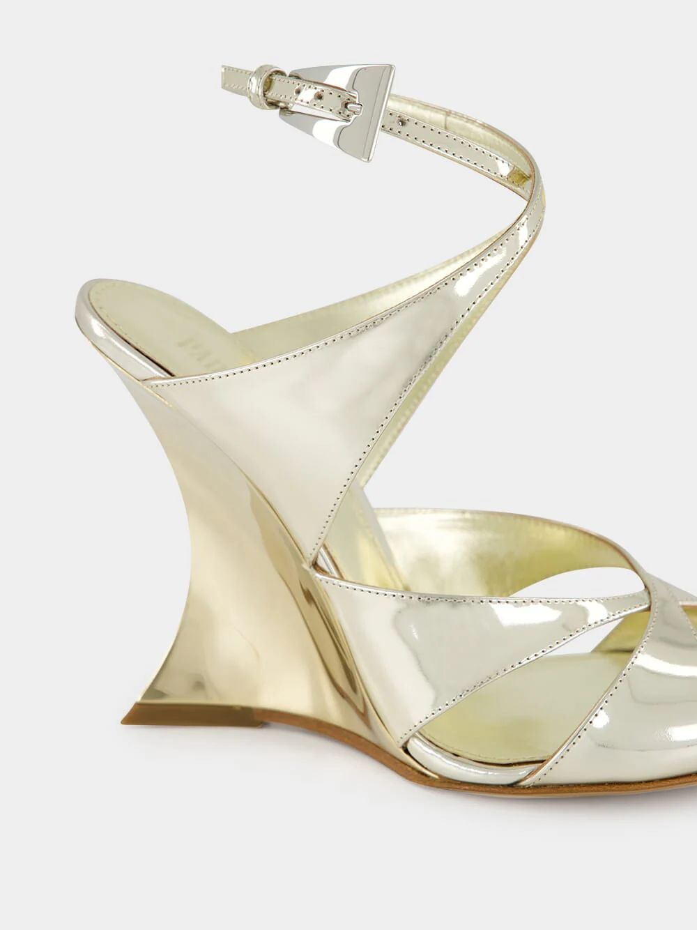 Gold Laila Gold Wedge Sandals - Image 6