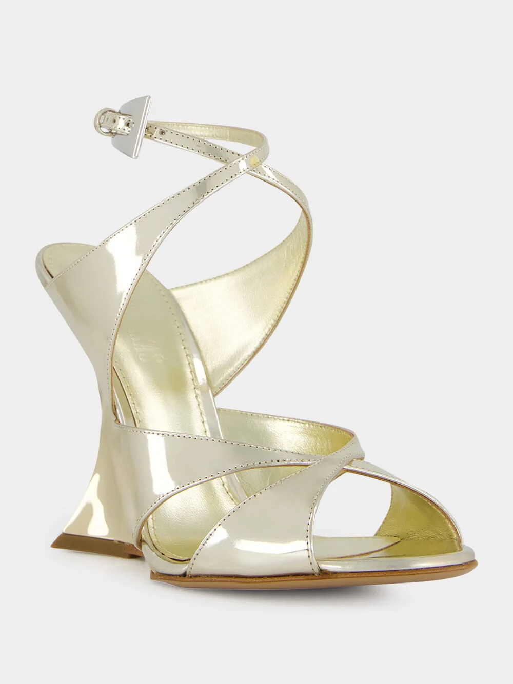 Gold Laila Gold Wedge Sandals - Image 8