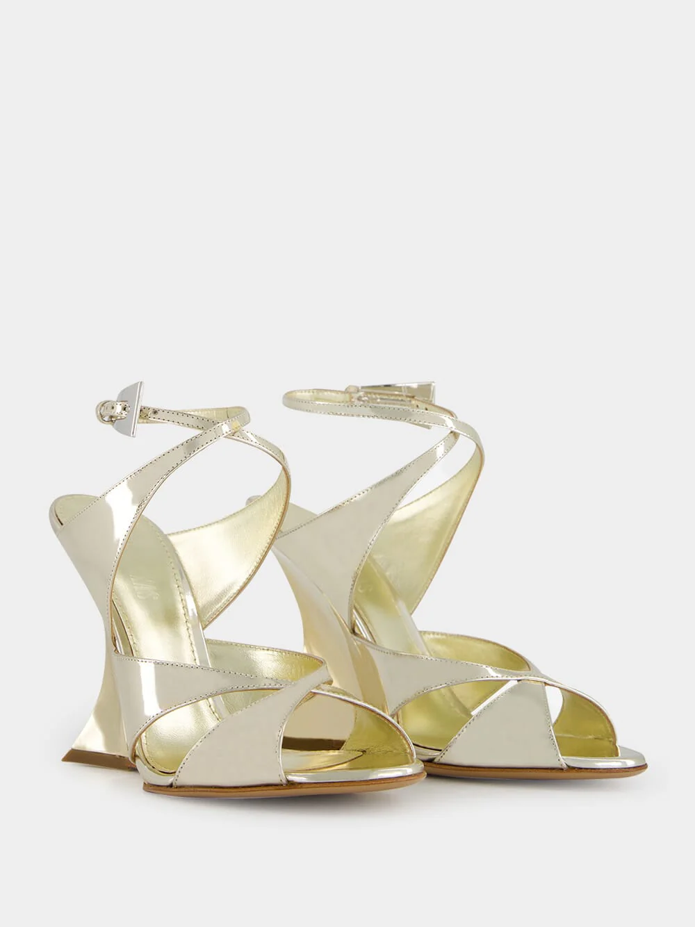 Gold Laila Gold Wedge Sandals - Image 9