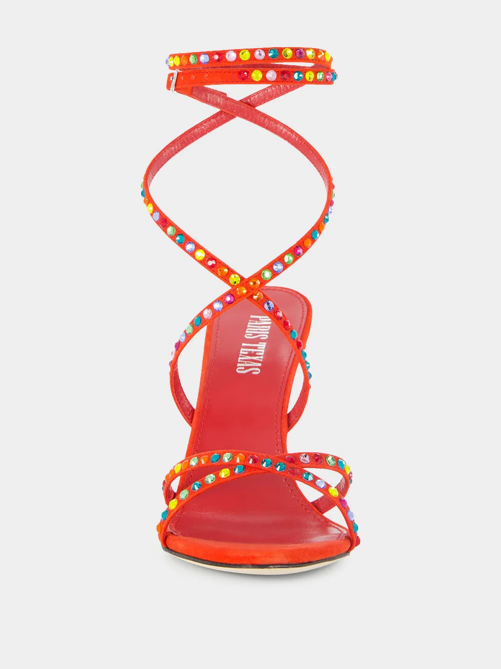 Holly Zoe Orange 105mm Leather Sandals - Image 2