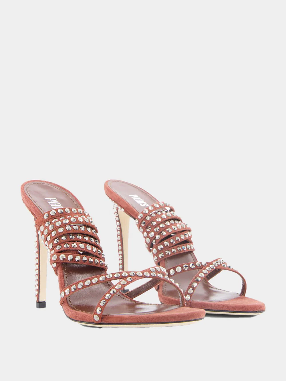 Holly Zoe Brown 105mm Leather Sandals - Image 3