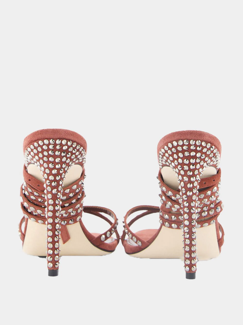 Holly Zoe Brown 105mm Leather Sandals - Image 5