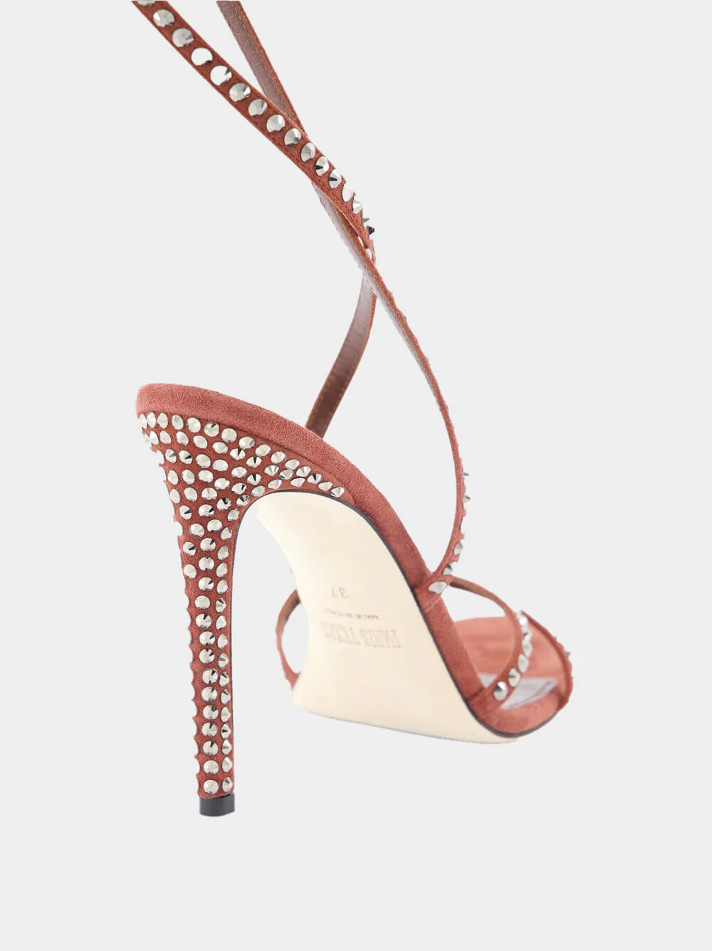 Holly Zoe Brown 105mm Leather Sandals - Image 6
