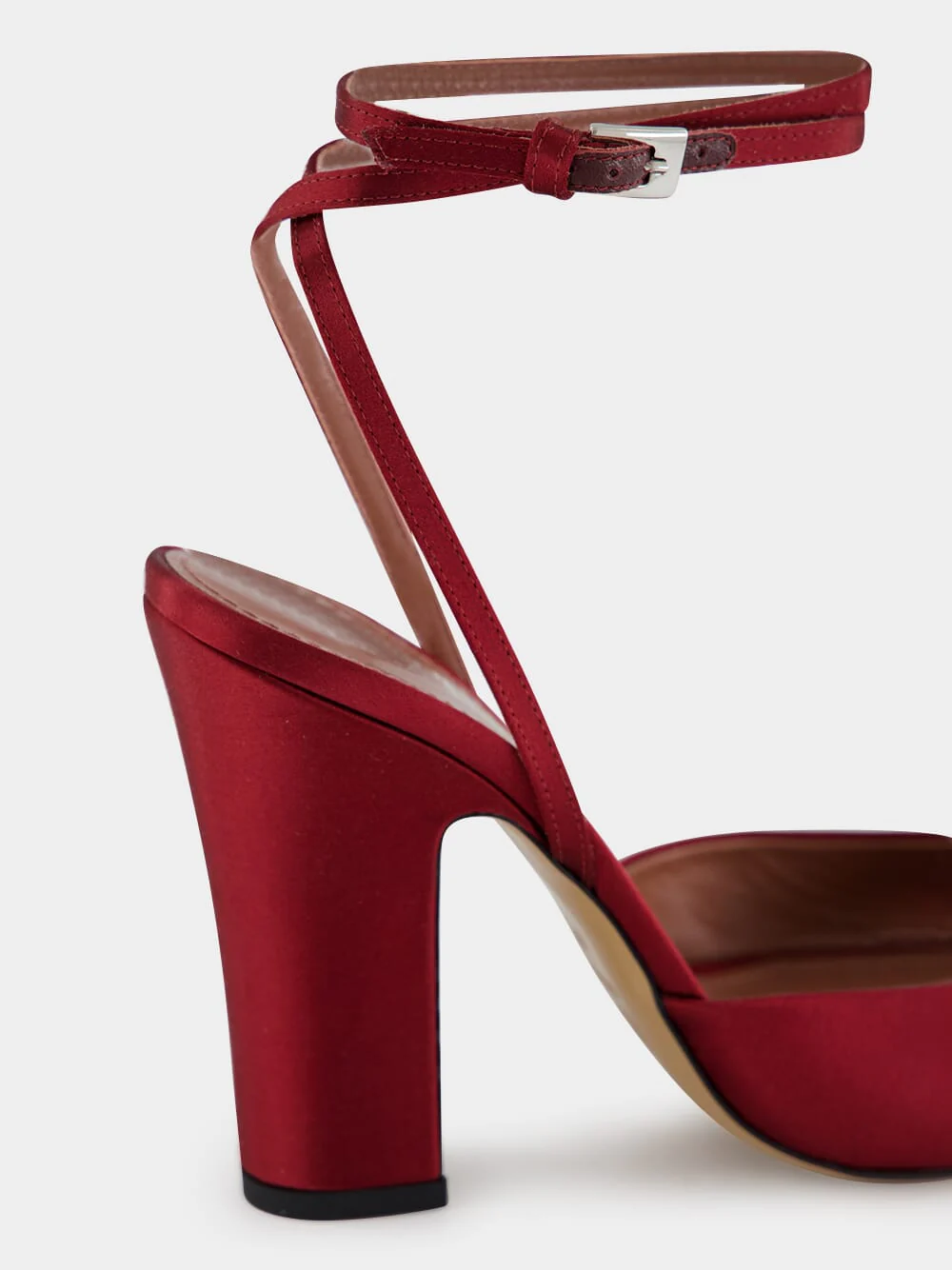 Lara Rouge Noir Satin Sandal - Image 12