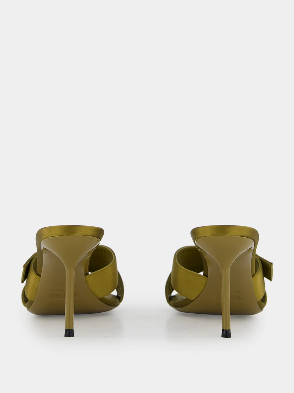 Oil Green Lidia Couture Satin Mules - Image 11