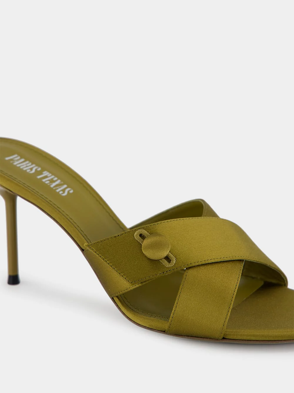 Oil Green Lidia Couture Satin Mules - Image 12