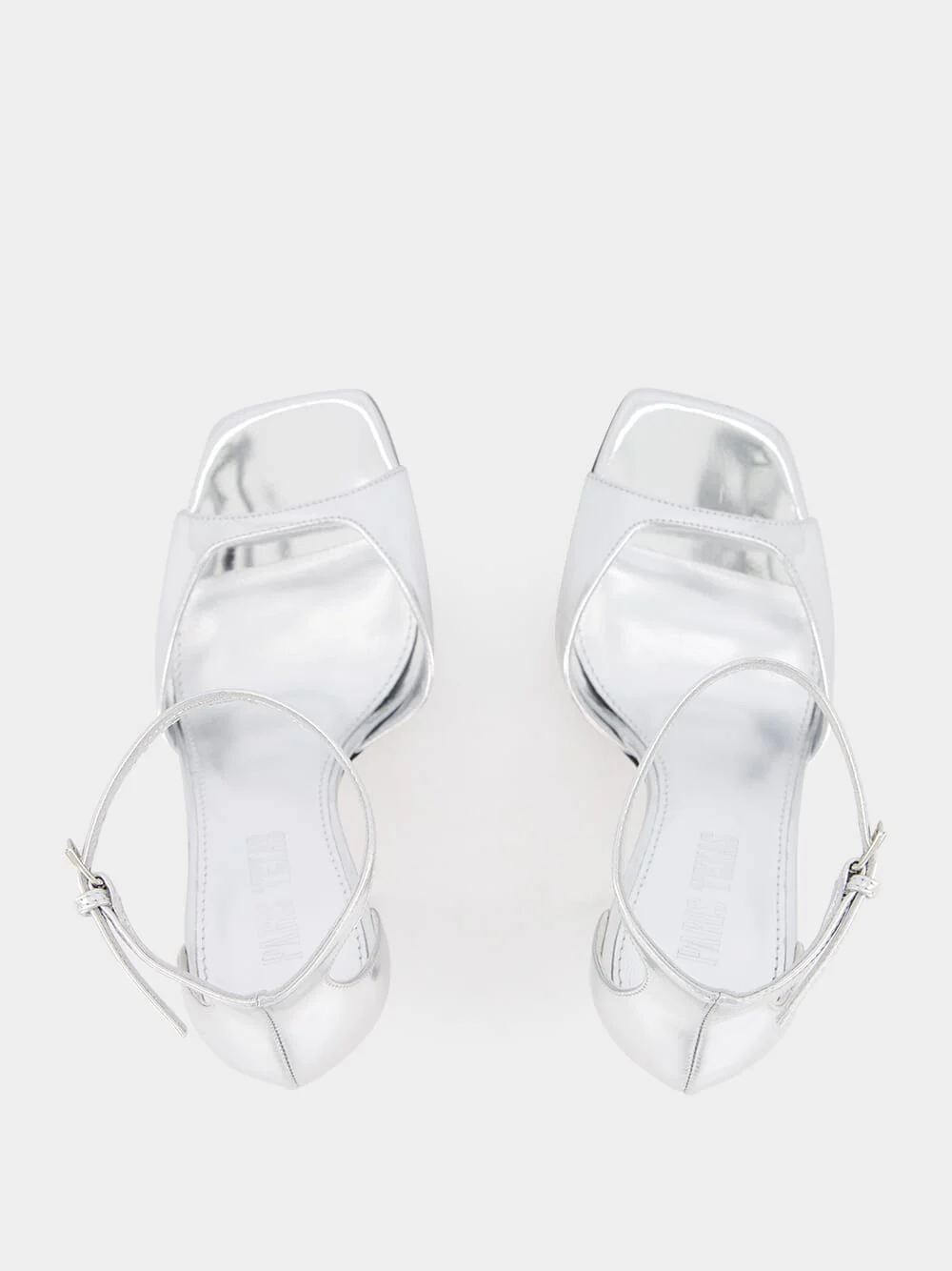 Grace Silver Mirror Leather Sandals - Image 4