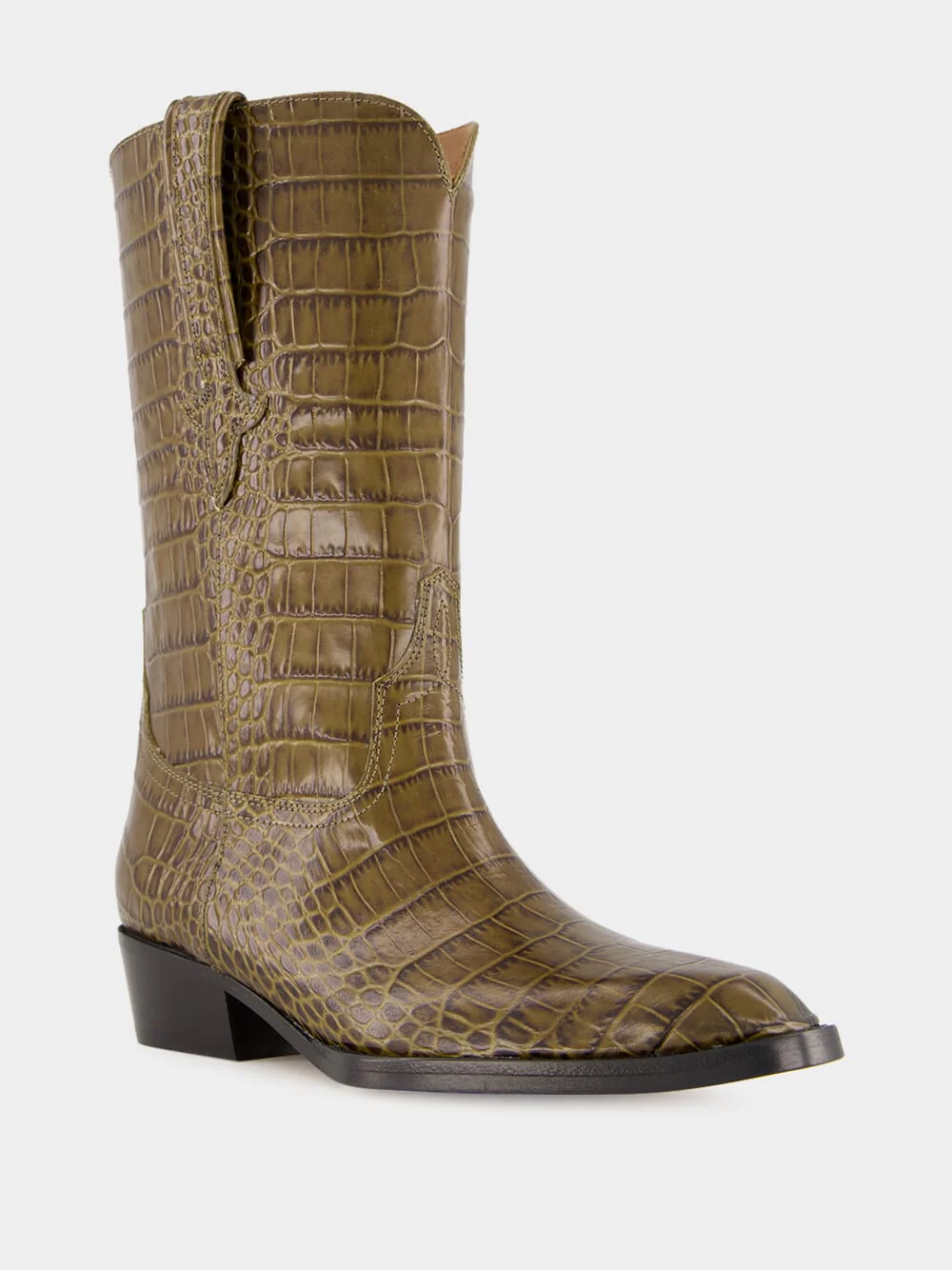 Hilda Croco Leather Boots - Image 2