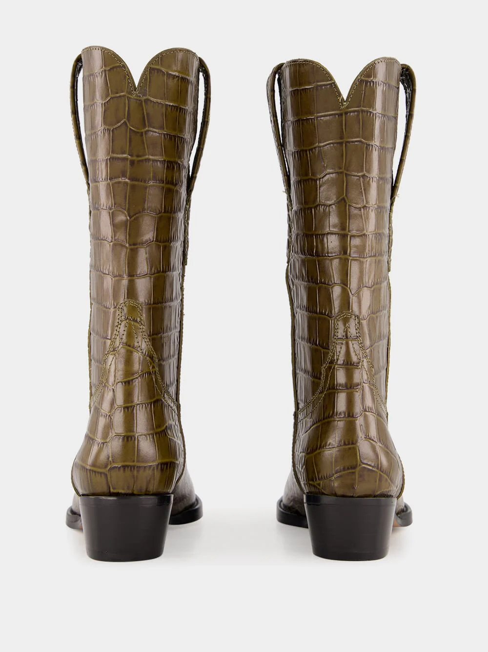 Hilda Croco Leather Boots - Image 4