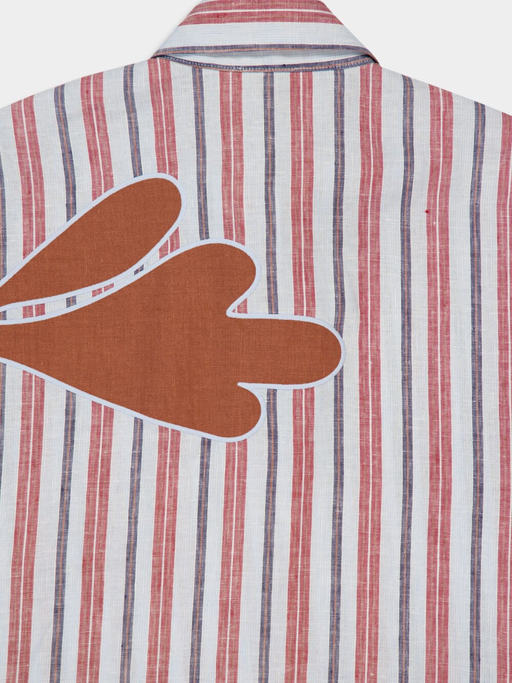 Almandine Stripes Linen Dress with Embroideries - Image 7