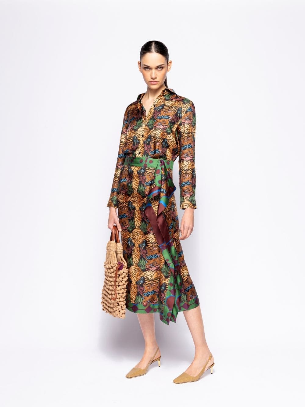 Ametista Dreamframe Print Printed Silk Twill Shirt - Image 2