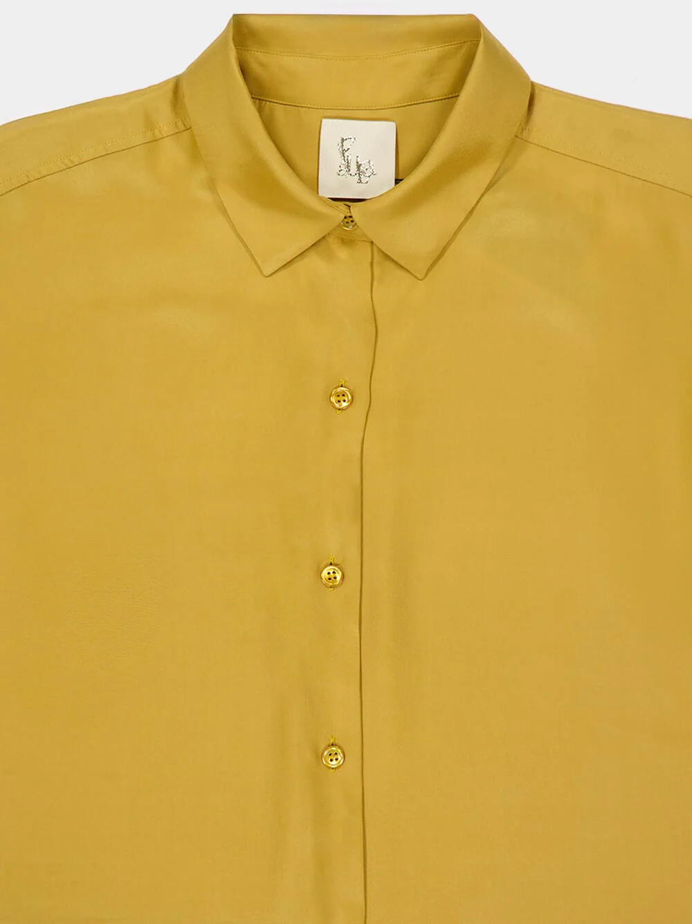Ametista Ecru Olive Silk Shirt - Image 6
