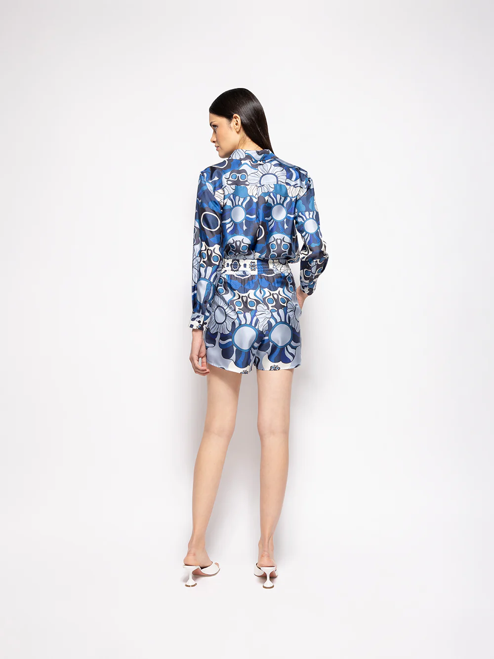 Calcita Flora Mix Printed Silk Twill Shorts - Image 8