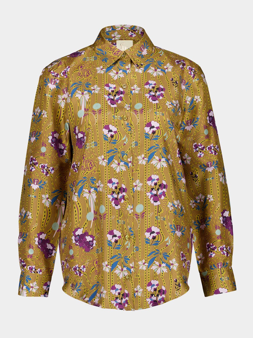 Ametista Floral Psic Printed Silk Twill Shirt - Image 2