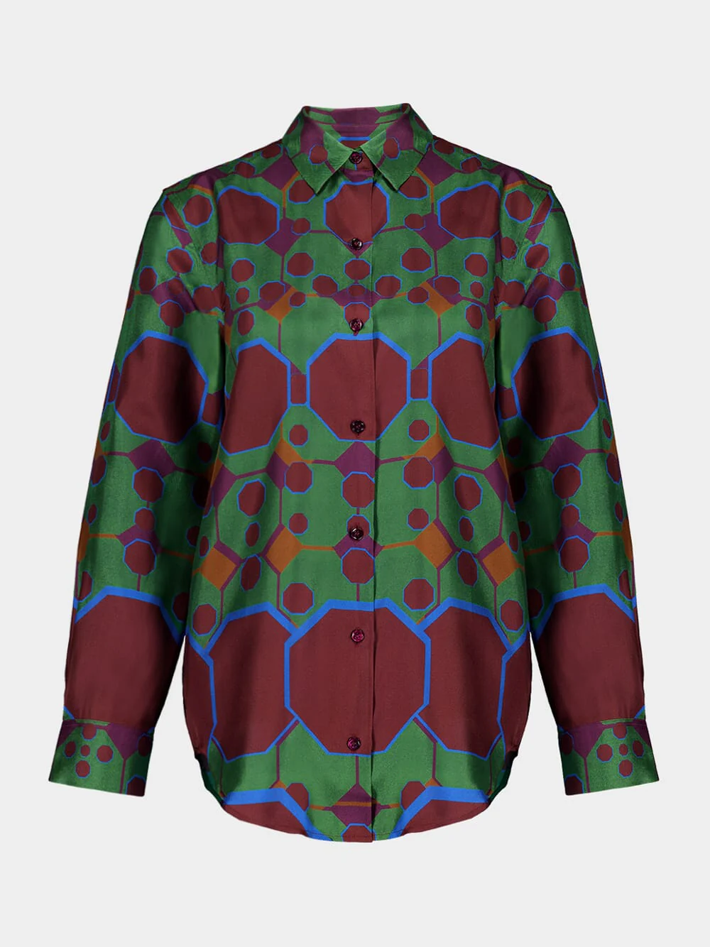 Ametista Octa Print Printed Silk Twill Shirt