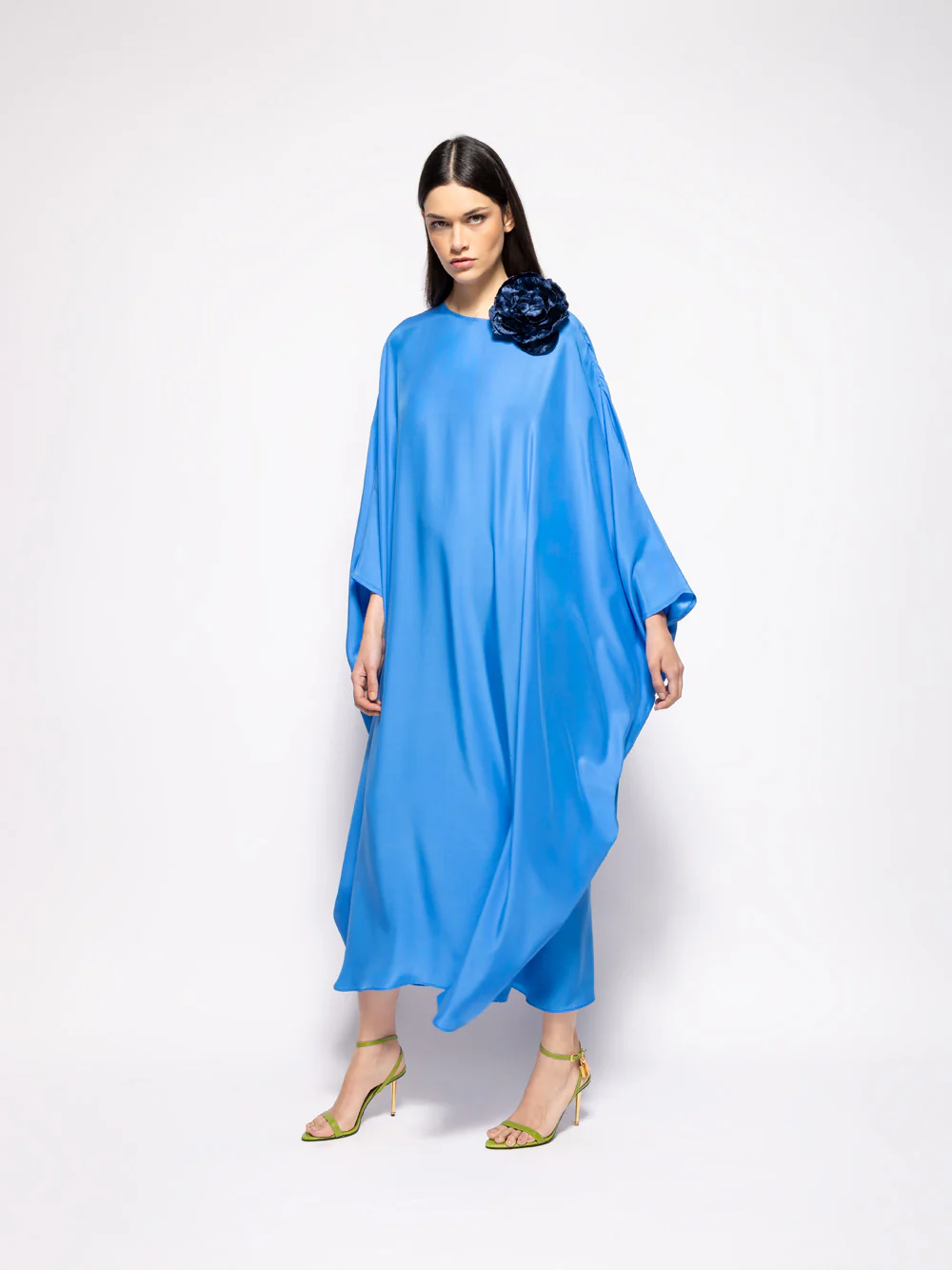Auriga Blue Silk Kaftan Dress - Image 2
