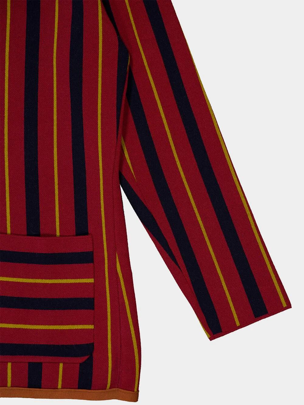 Aurora Red Dahlia Knitted Striped Blazer - Image 6