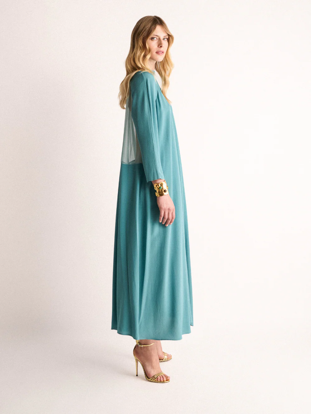 Myiama Brittany Blue Silk Midi Dress - Image 4