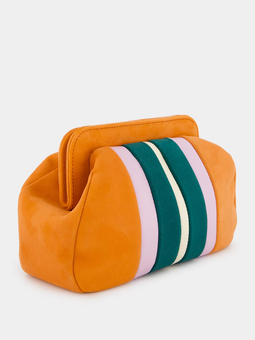 Medine Orange Leather And Suede Clutch - Image 3