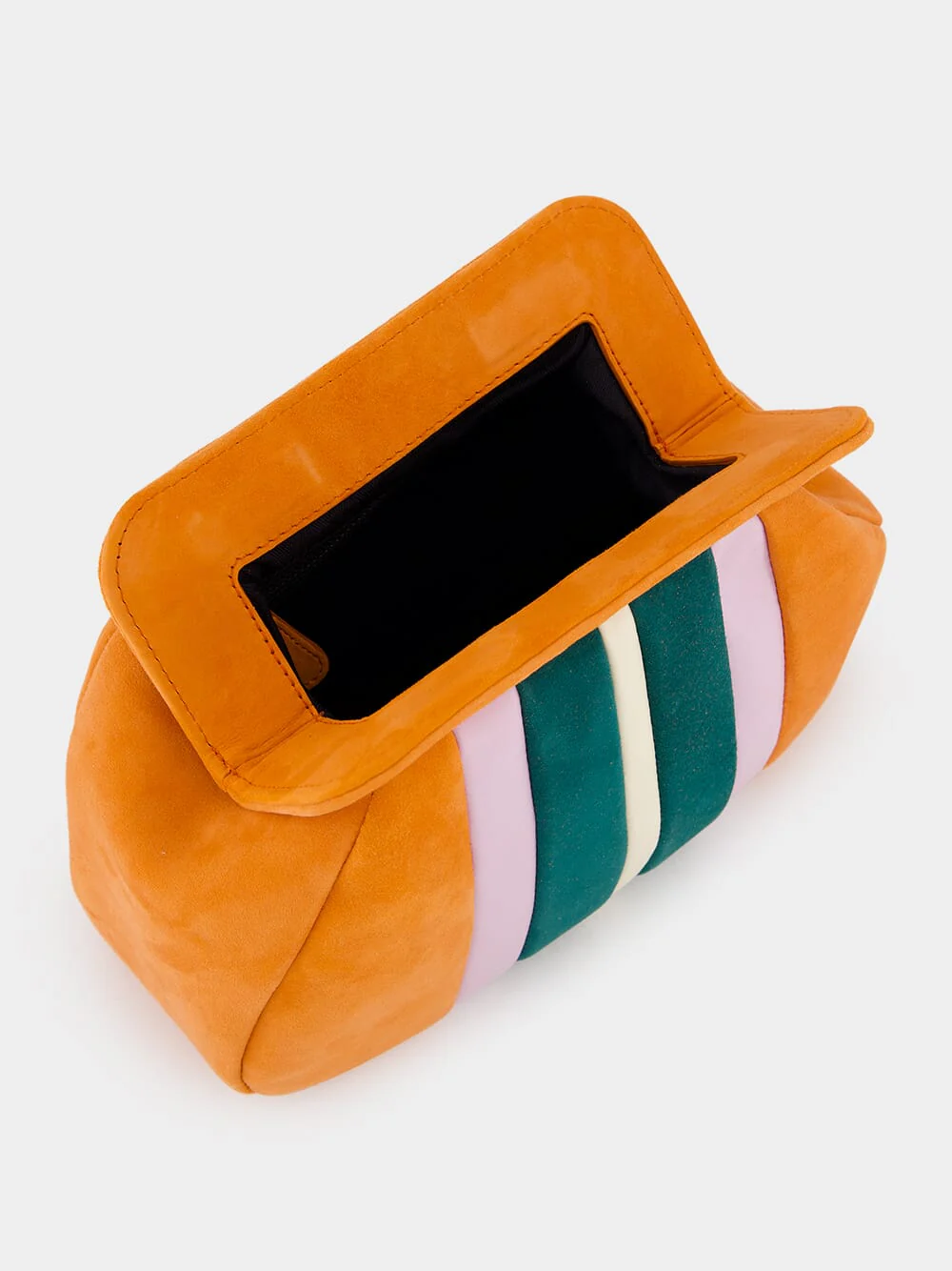 Medine Orange Leather And Suede Clutch - Image 6