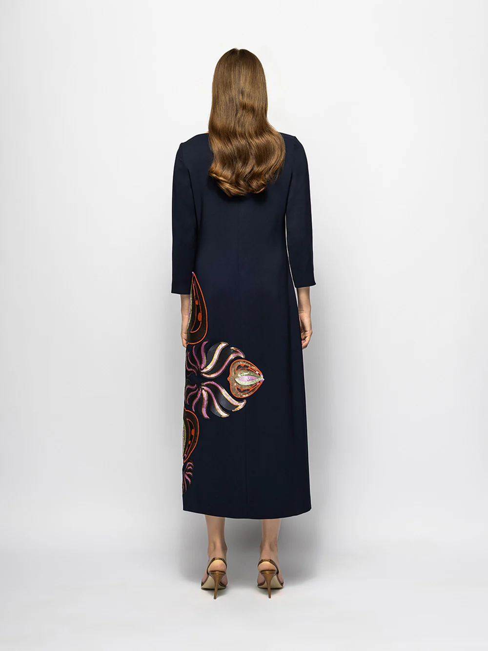 Bellona Peacoat Sequin Embroidered Long Dress - Image 4