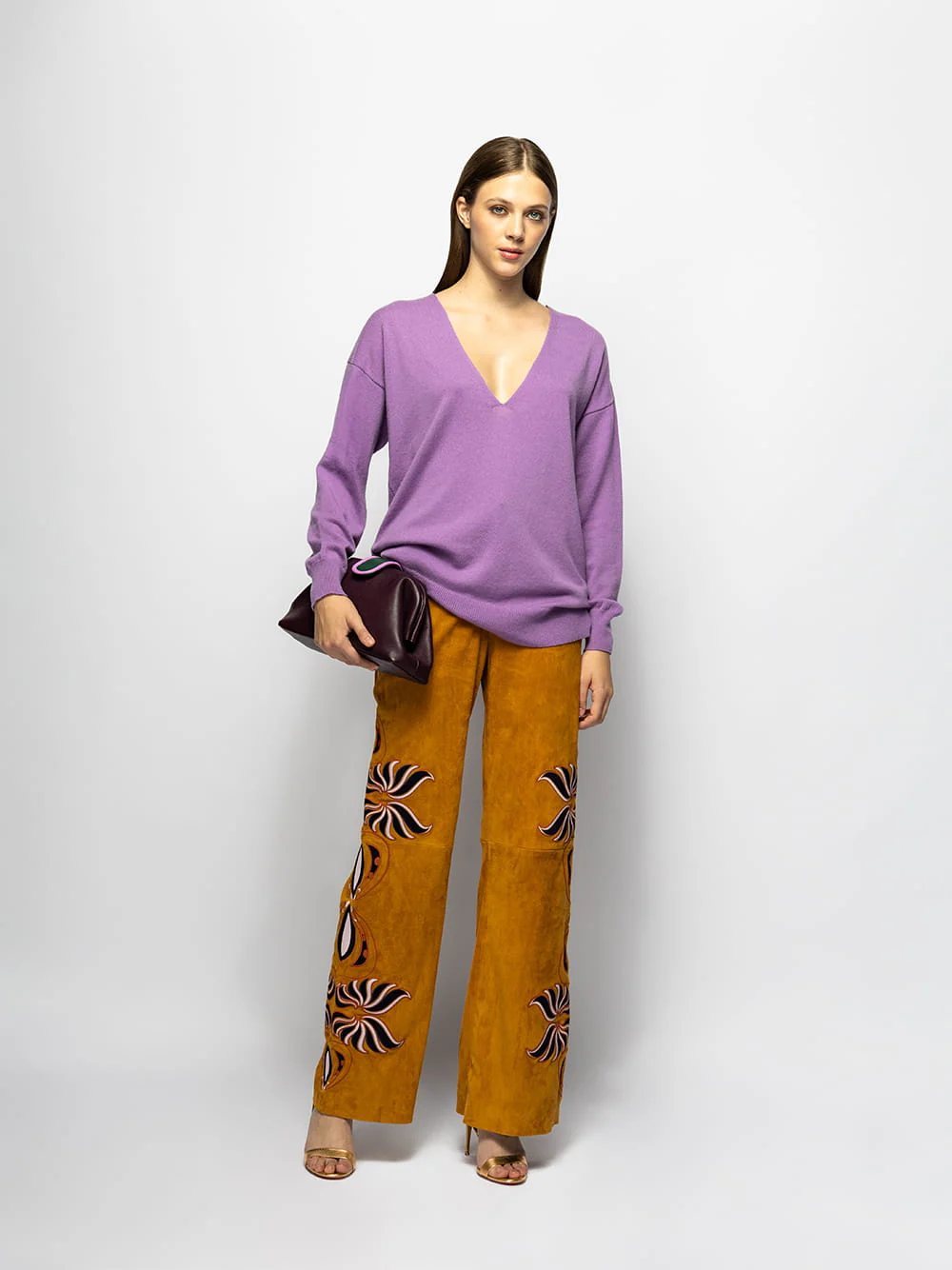 Calista Bellflower V-Neck Long Sleeve Top