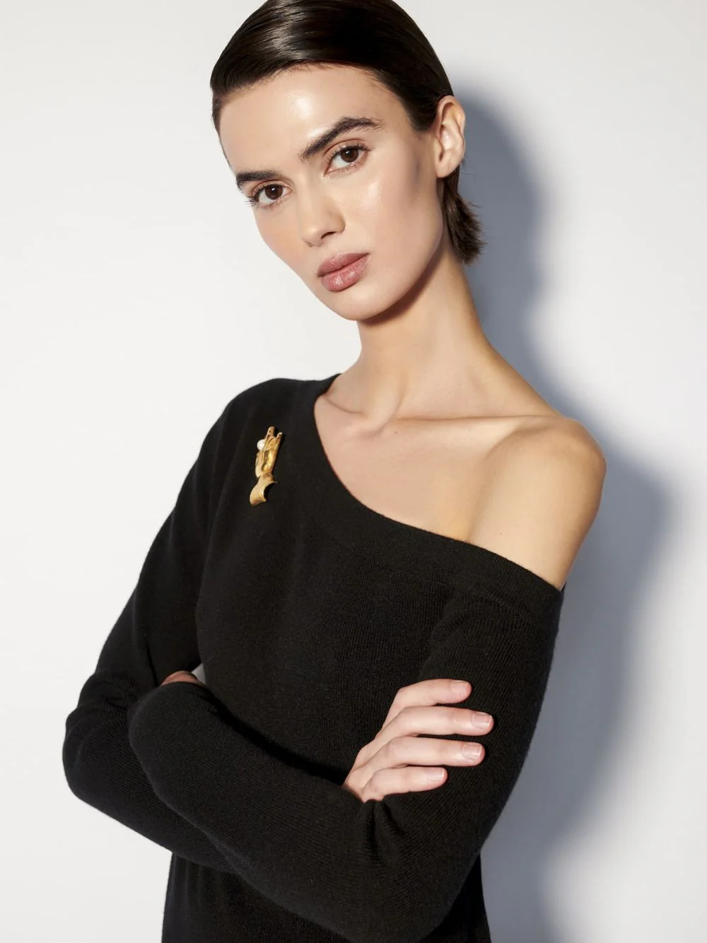 Asymmetric Black Cashmere Sweater - Image 3
