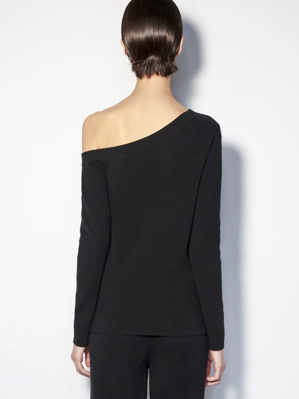 Asymmetric Black Cashmere Sweater - Image 4