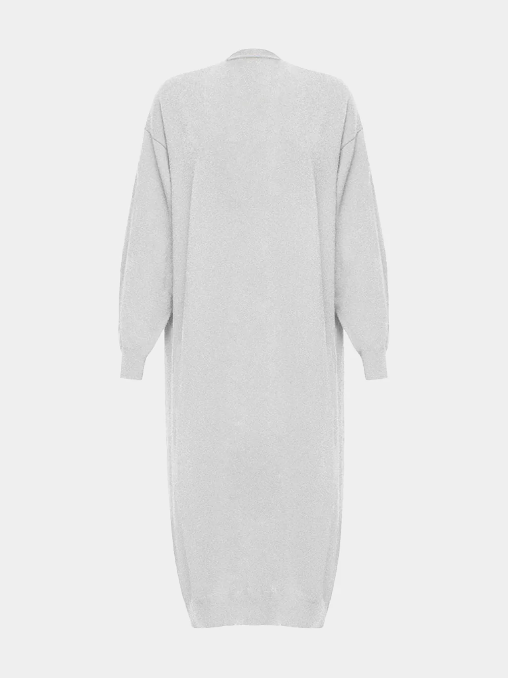 Long Light Grey Cashmere Cardigan - Image 2