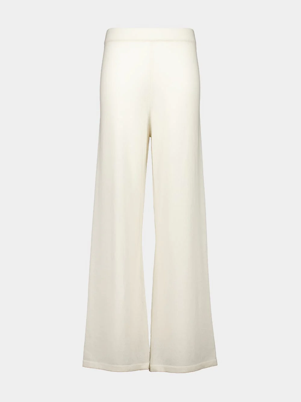 Straight Off-White Cashmere Pants