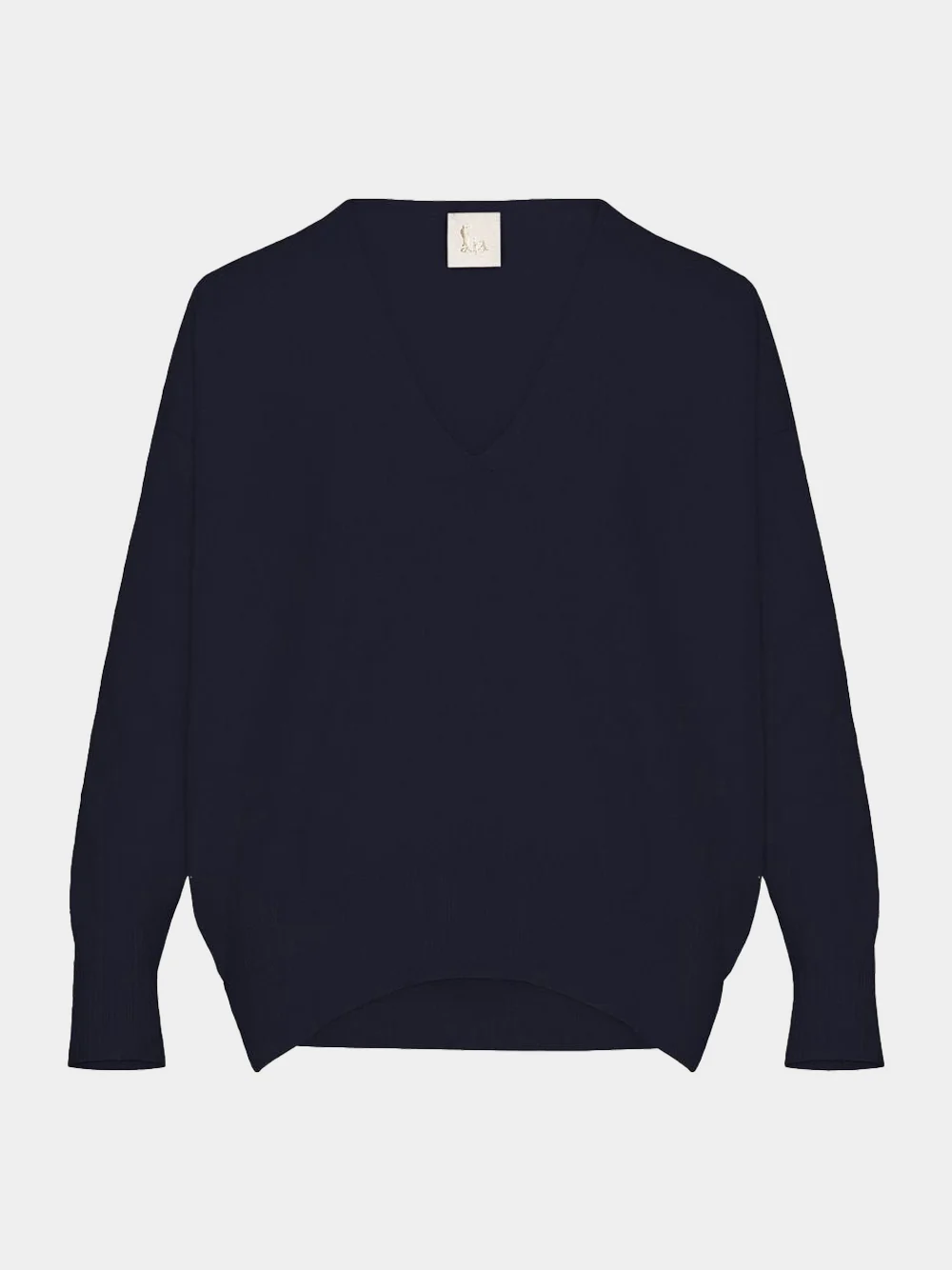 V-Neck Navy Cashmere Sweater