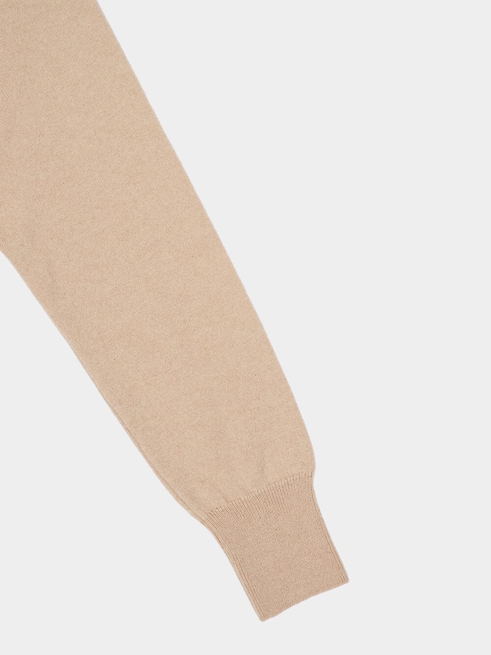 Long V-Neck Camel Cashmere Sweater - Image 4