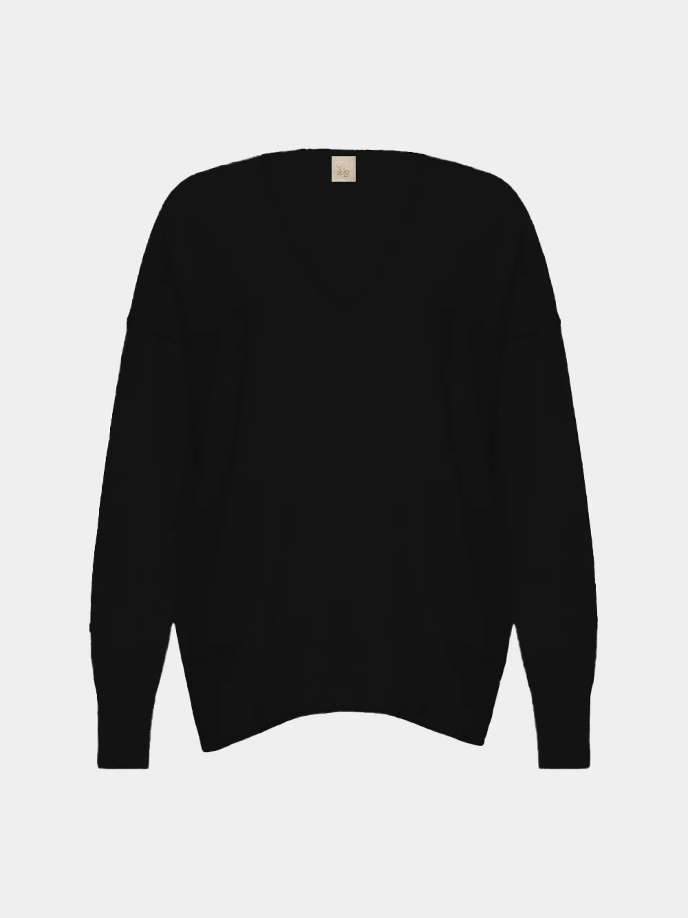 V-Neck Black Cashmere Sweater