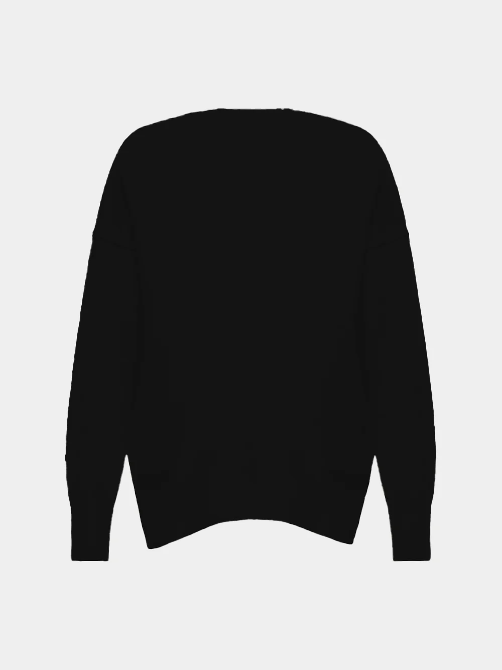 V-Neck Black Cashmere Sweater - Image 2