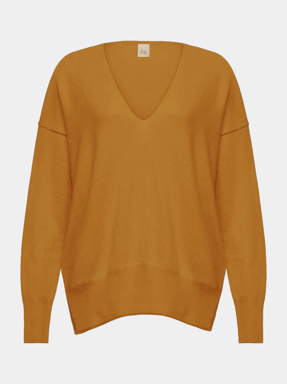 V-Neck Mustard Cashmere Sweater