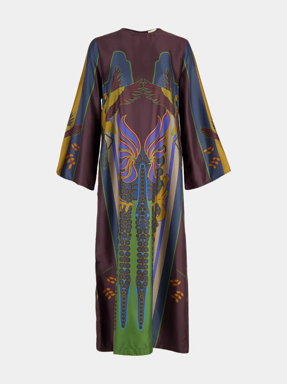 Celina Fairytail Turtleneck Printed Silk Twill Dress