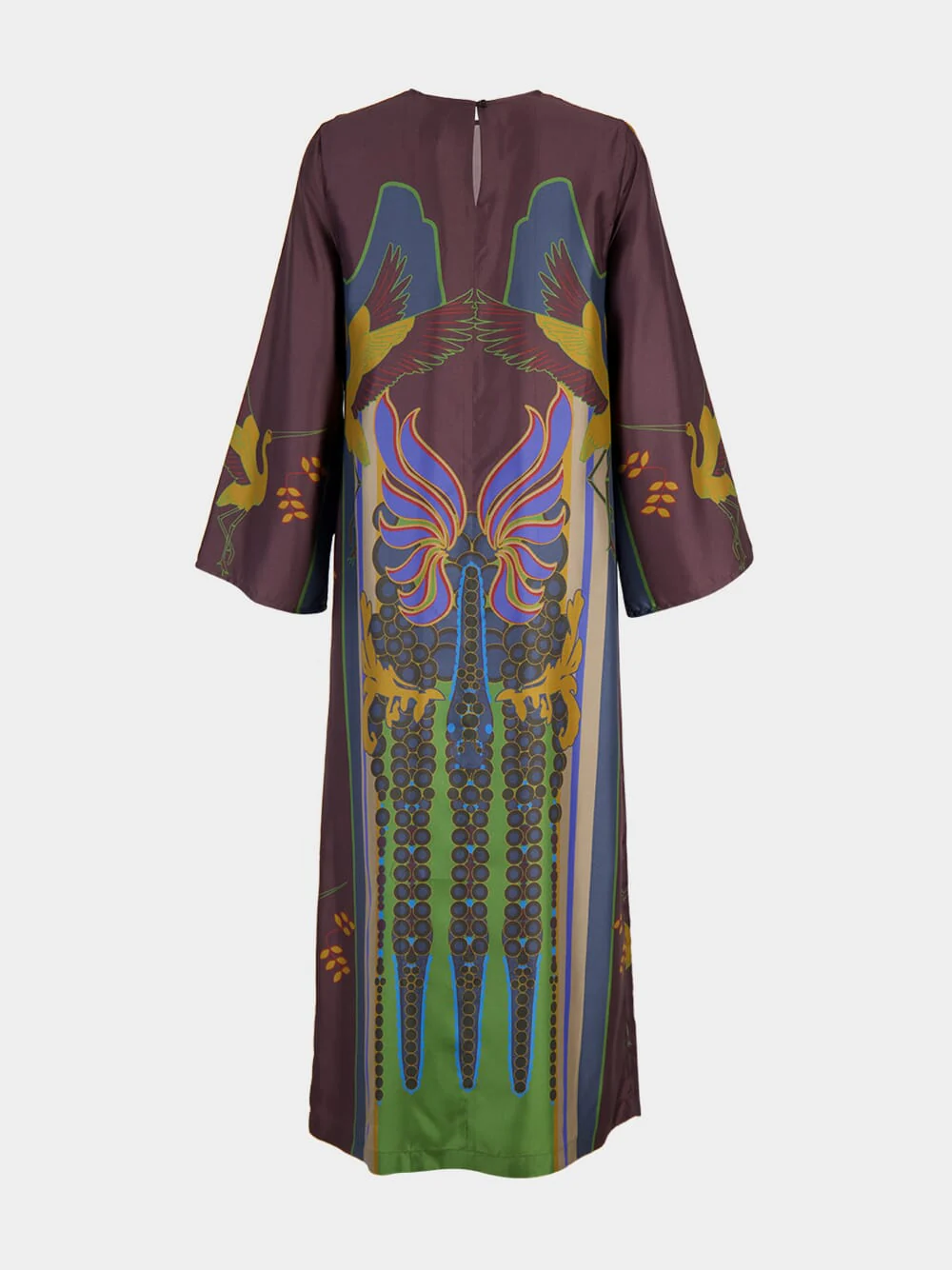 Celina Fairytail Turtleneck Printed Silk Twill Dress - Image 3