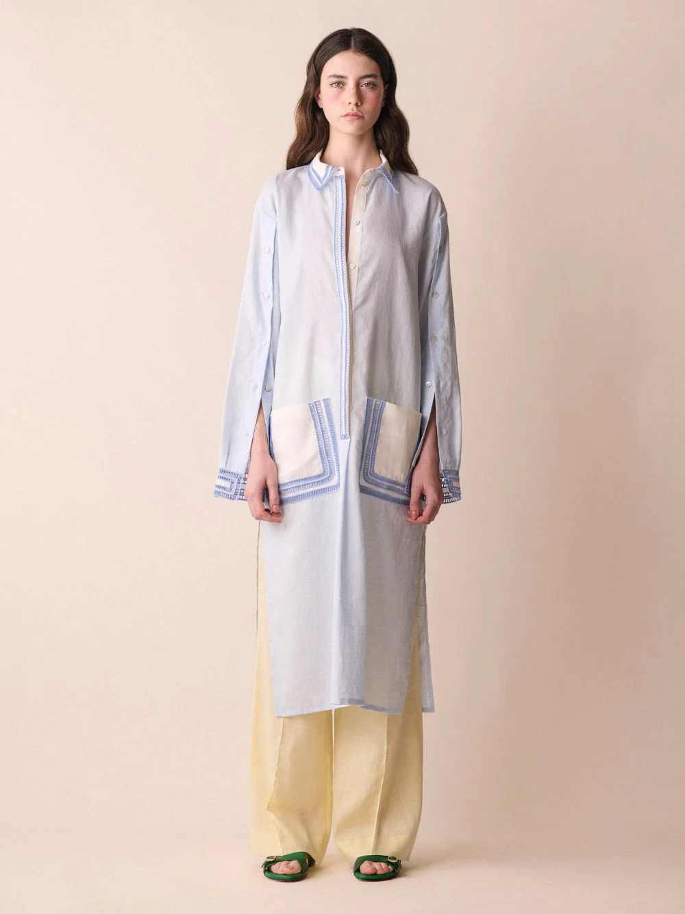 Altair English Embroidered Linen Dress - Image 6