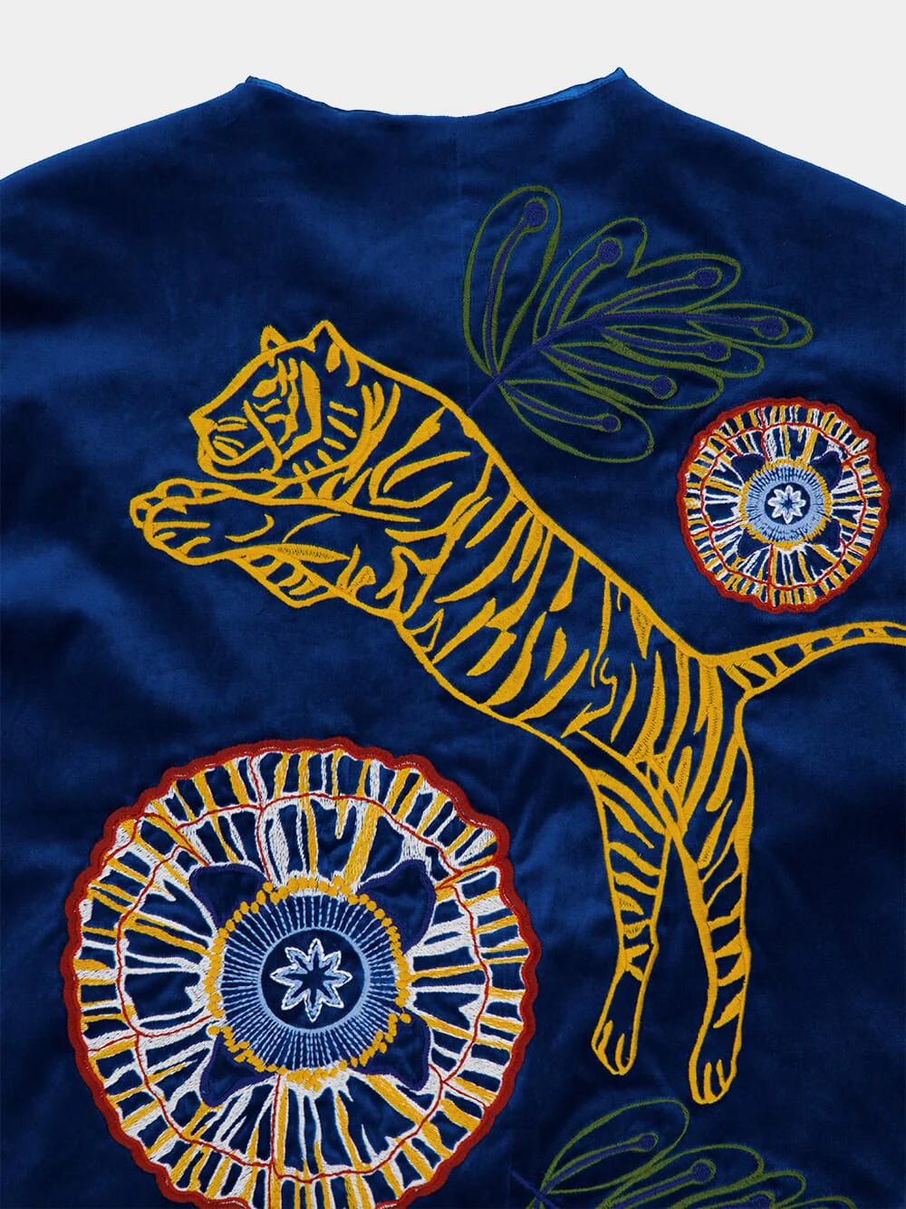 Aspen Embroidered Velvet Cape with Feathers - Image 6