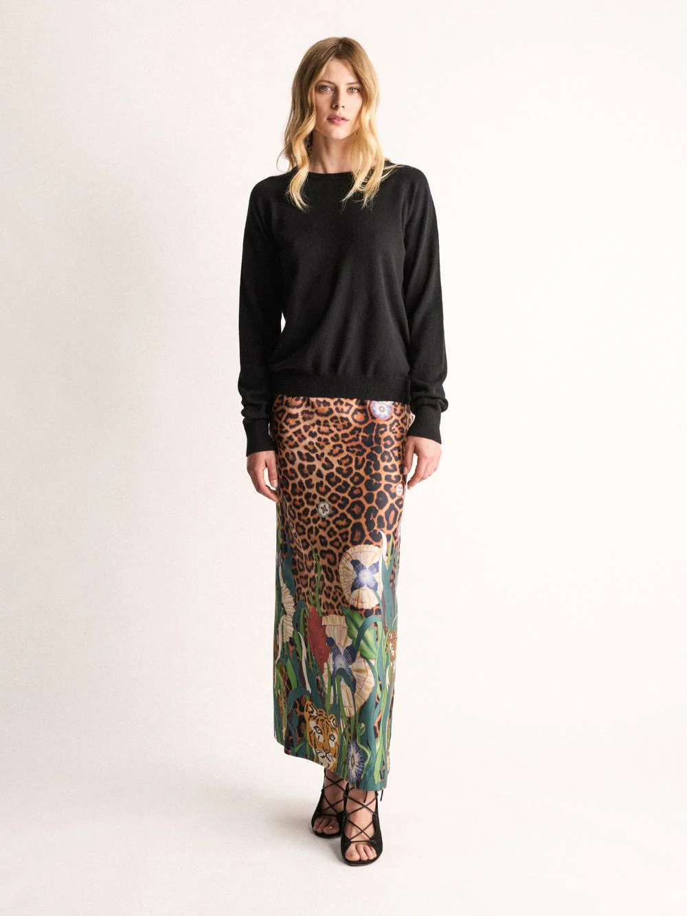 Avenca Junglito Print Silk Skirt - Image 2
