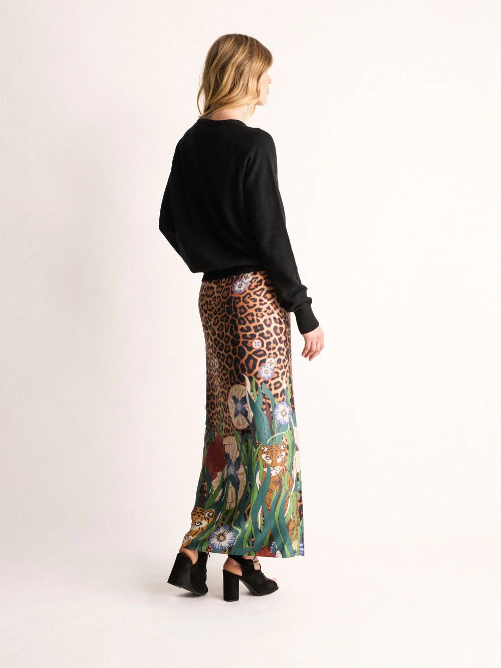 Avenca Junglito Print Silk Skirt - Image 4