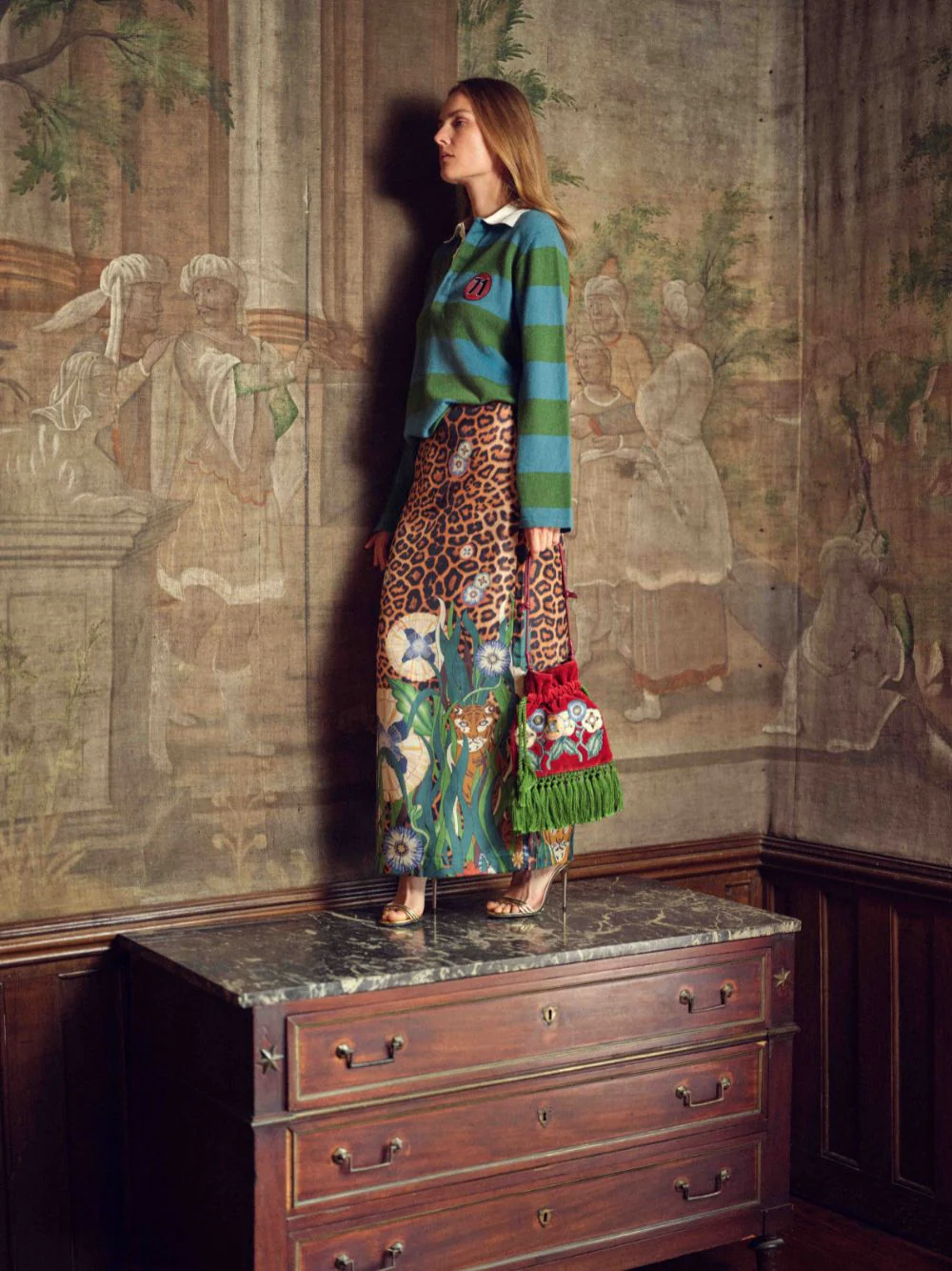 Avenca Junglito Print Silk Skirt - Image 7
