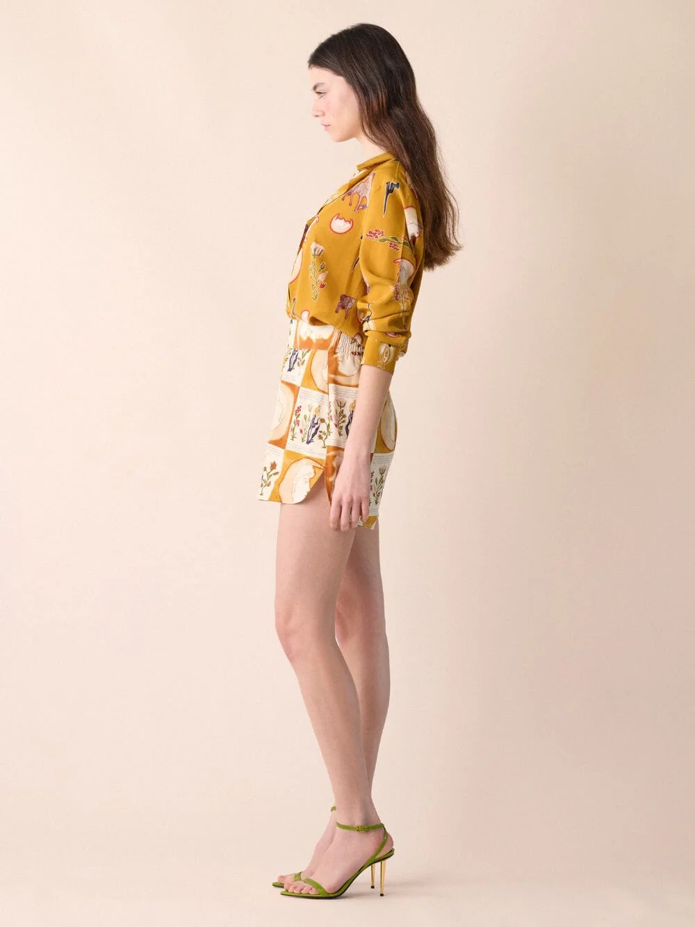 Calcita Printed Silk Crepe Shorts - Image 6